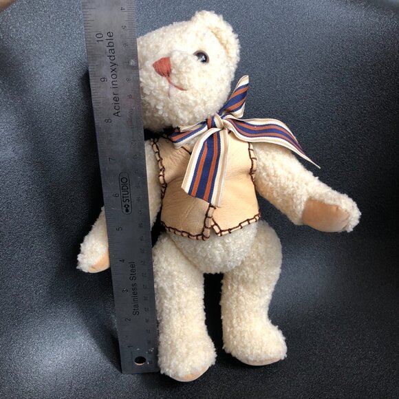 Vintage Ted D. Bear Department 56 Jointed Plush Bear with leather dress jacket - Picture 6 of 10